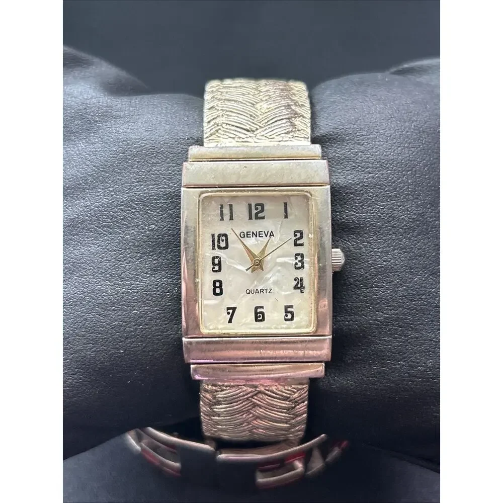 Geneva Gold Tone Women’s Cuff Watch